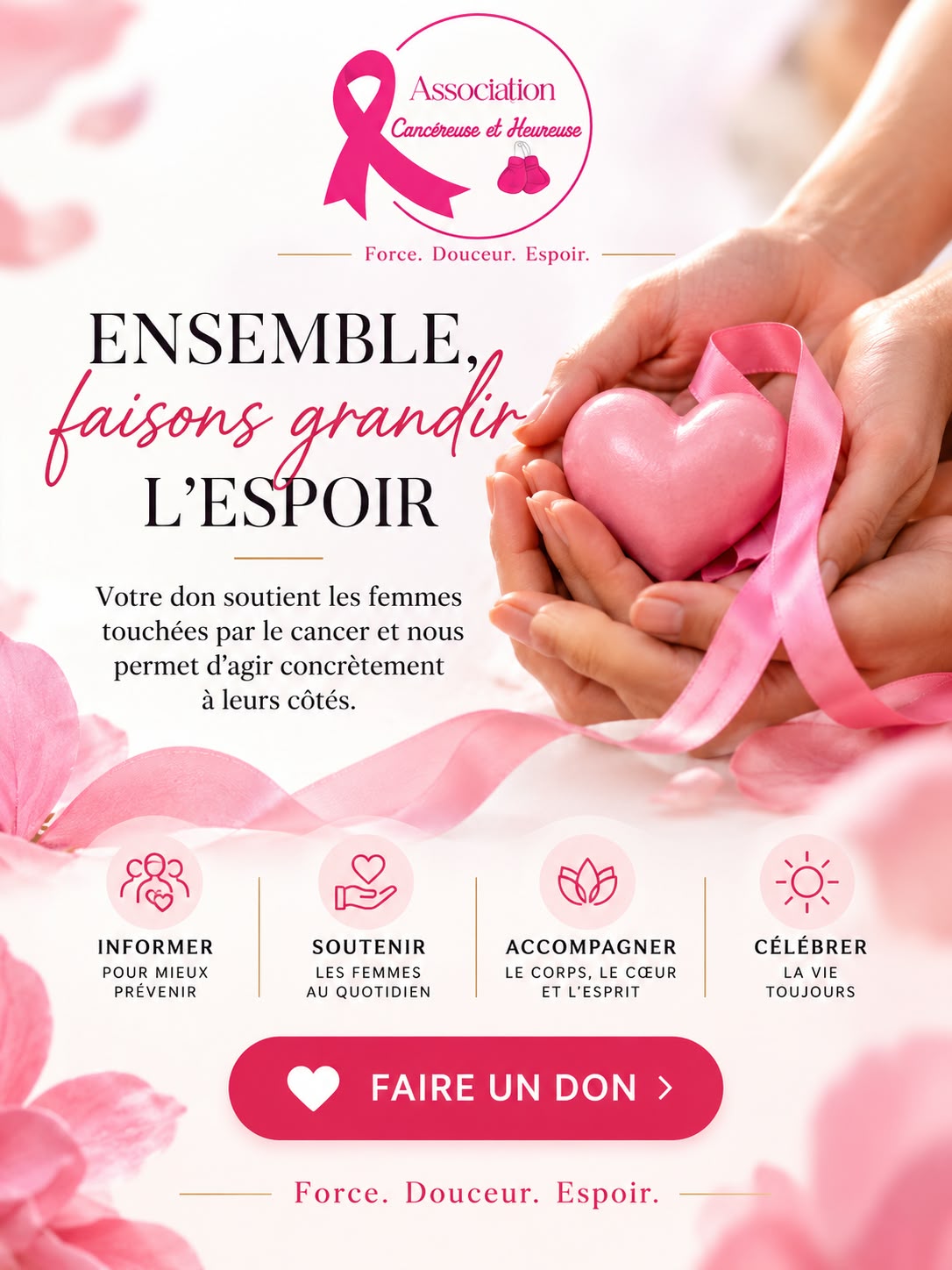 Visuel de solidarité de l’association : Ensemble, faisons grandir l’espoir.